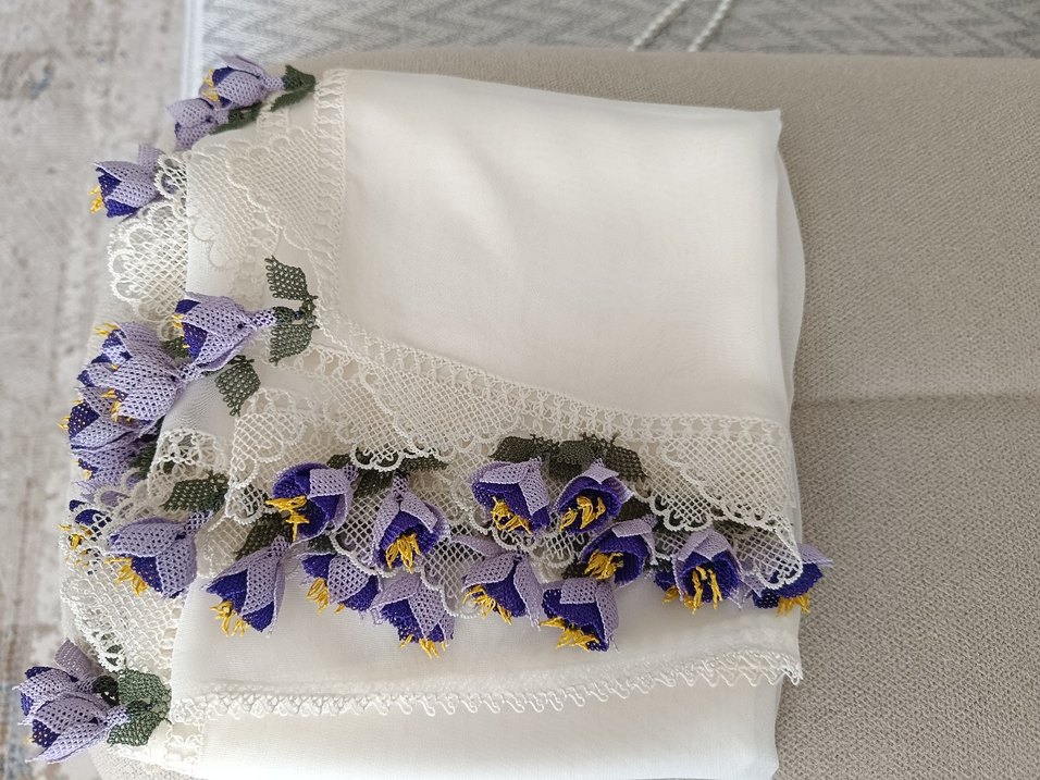 iğne oyası tesbihli mevlid örtüsü - Görsel 5