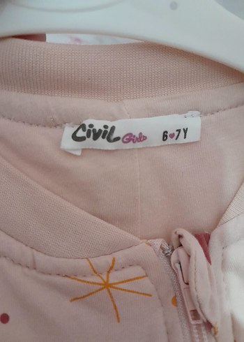 Civil Kız Çocuk Pembe Desenli uyku tulumu