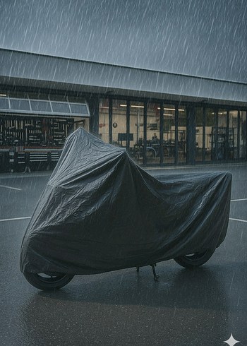 Motosiklet Siyah Su Geçirmez Premium Kalite Branda - Görsel 3