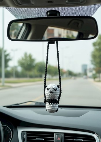 Araba Dikiz Ayna Süsü Örgü Amigurimi - Görsel 2