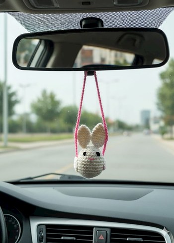 Araba Dikiz Ayna Süsü Örgü Amigurimi - Görsel 3