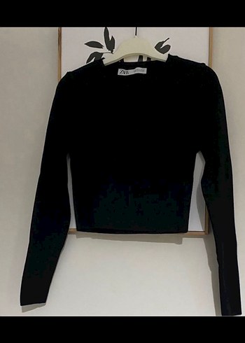 m Beden Siyah zara triko crop