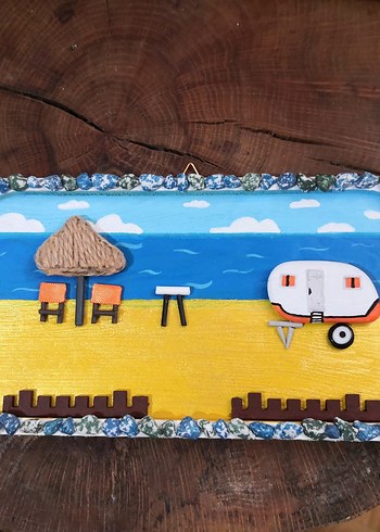 Kumsal Temalı Dekoratif Ahşap Duvar Süsü - Görsel 17