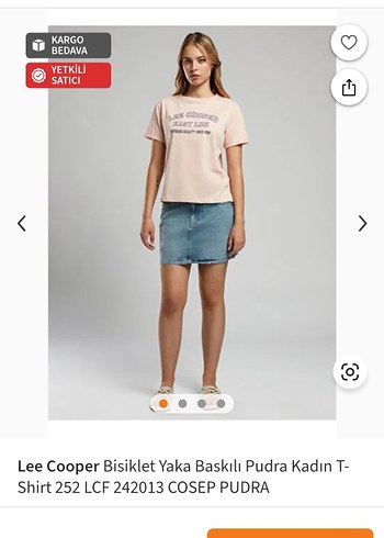 Lee Cooper Pudra Baskılı Kadın Tişört - Görsel 8