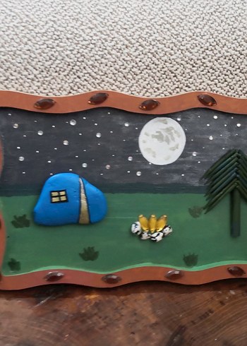 Kamp Temalı Ahşap Tablo - Görsel 6