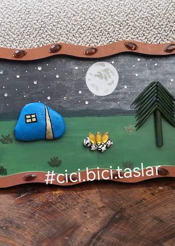 Kamp Temalı Ahşap Tablo - Görsel 4