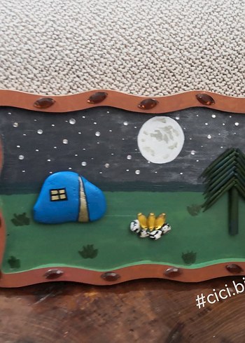 Kamp Temalı Ahşap Tablo - Görsel 3