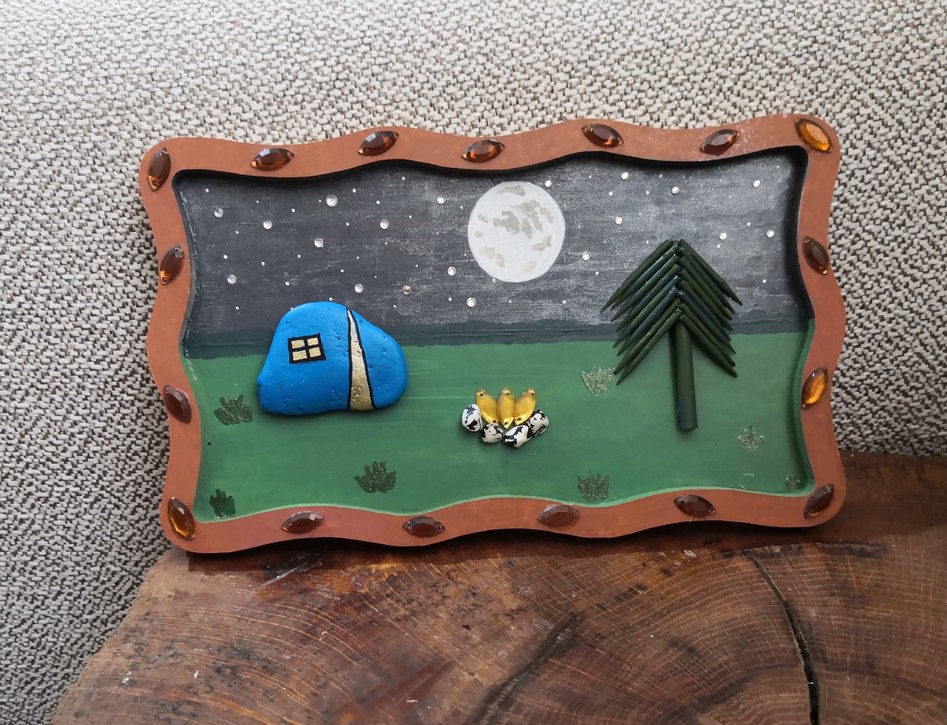 Kamp Temalı Ahşap Tablo - Görsel 2