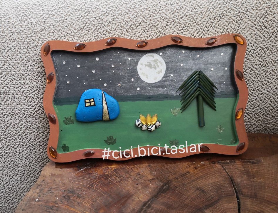 Kamp Temalı Ahşap Tablo - Görsel 4