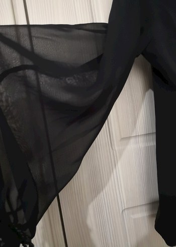 Siyah Kruvaze Kadın Abiye Bluz-Ceket - Görsel 8