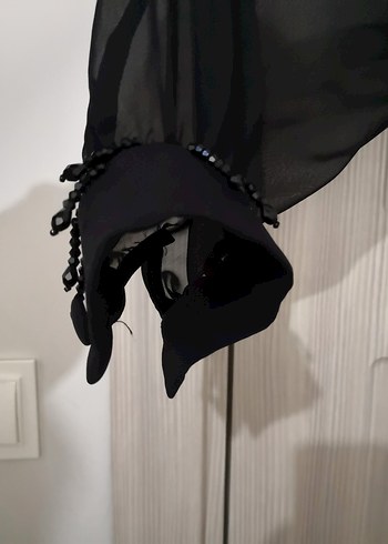 Siyah Kruvaze Kadın Abiye Bluz-Ceket - Görsel 7