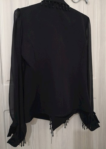 Siyah Kruvaze Kadın Abiye Bluz-Ceket - Görsel 6
