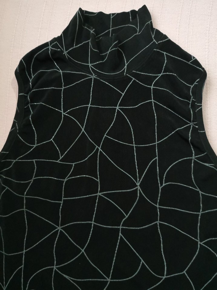 Likralı Siyah Abiye Bluz (Vintage) - Görsel 2