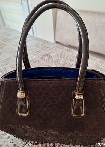 Matmazel Kahverengi İşlemeli Süet Kadın Çanta - Görsel 3