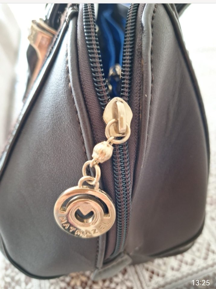 Matmazel Kahverengi İşlemeli Süet Kadın Çanta - Görsel 5