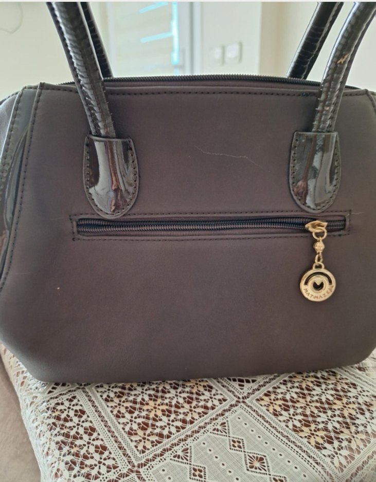 Matmazel Kahverengi İşlemeli Süet Kadın Çanta - Görsel 2