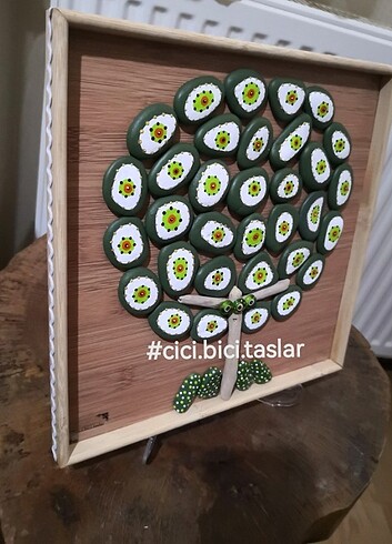 Taş Boyama Ahşap Nazar Ağacı Tablo - Görsel 5