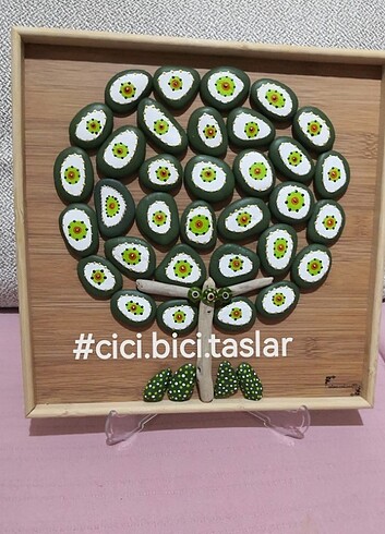 Taş Boyama Ahşap Nazar Ağacı Tablo - Görsel 6