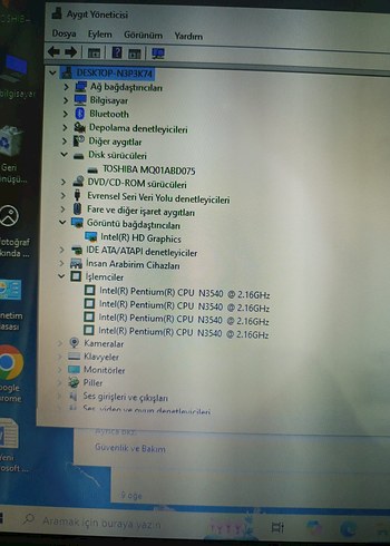 Toshiba Pentium 4 CPU 4 Ram 750 HDD dizüstü bilgisayar - Görsel 5
