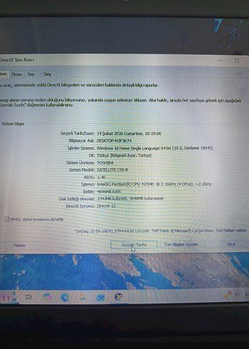 Toshiba Pentium 4 CPU 4 Ram 750 HDD dizüstü bilgisayar - Görsel 2