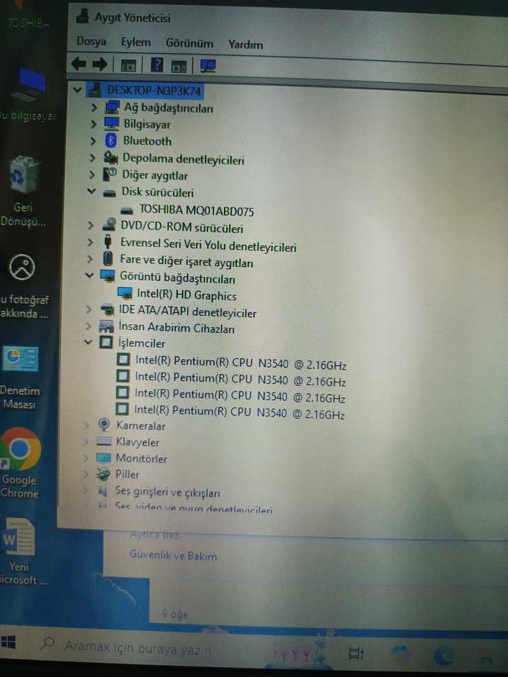 Toshiba Pentium 4 CPU 4 Ram 750 HDD dizüstü bilgisayar - Görsel 5