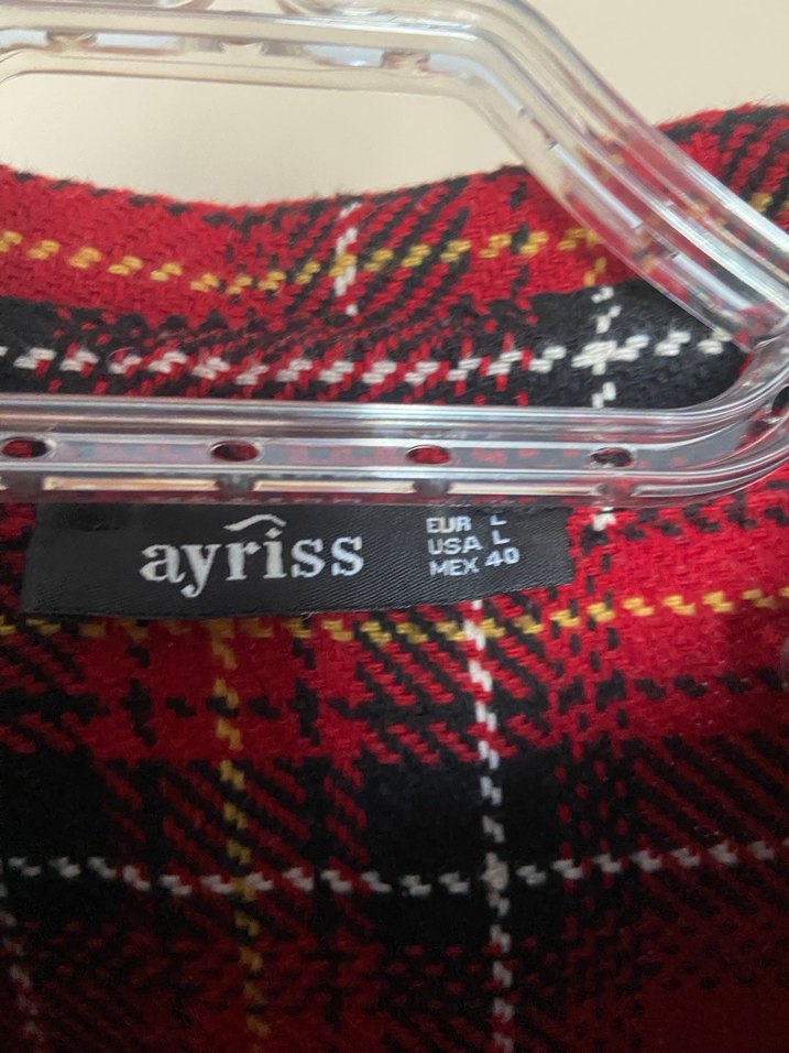 Kareli Kırmızı Kadın Gömlek Ceket - Görsel 4