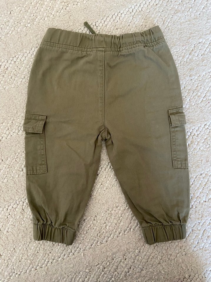 Erkek Çocuk Bol Kesim Kemerli Haki Pantolon - Görsel 2