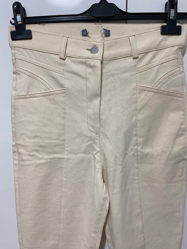 Bej Kadın  Pamuk Pantolon - Görsel 2