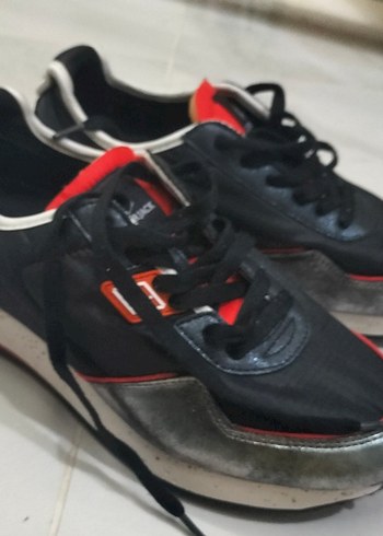 Kırmızı Siyah platin Unisex Spor Ayakkabı