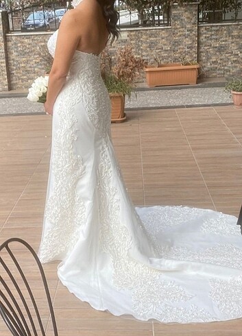 Boyundan bağlamalı balık gelinlik - Görsel 2