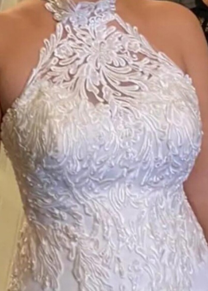 Boyundan bağlamalı balık gelinlik - Görsel 3