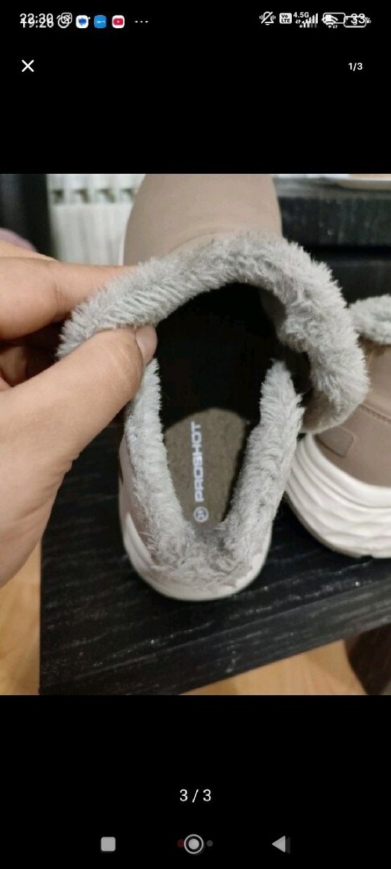 Bej Kürklü Kadın Dolgu Topuk Bot - Görsel 3