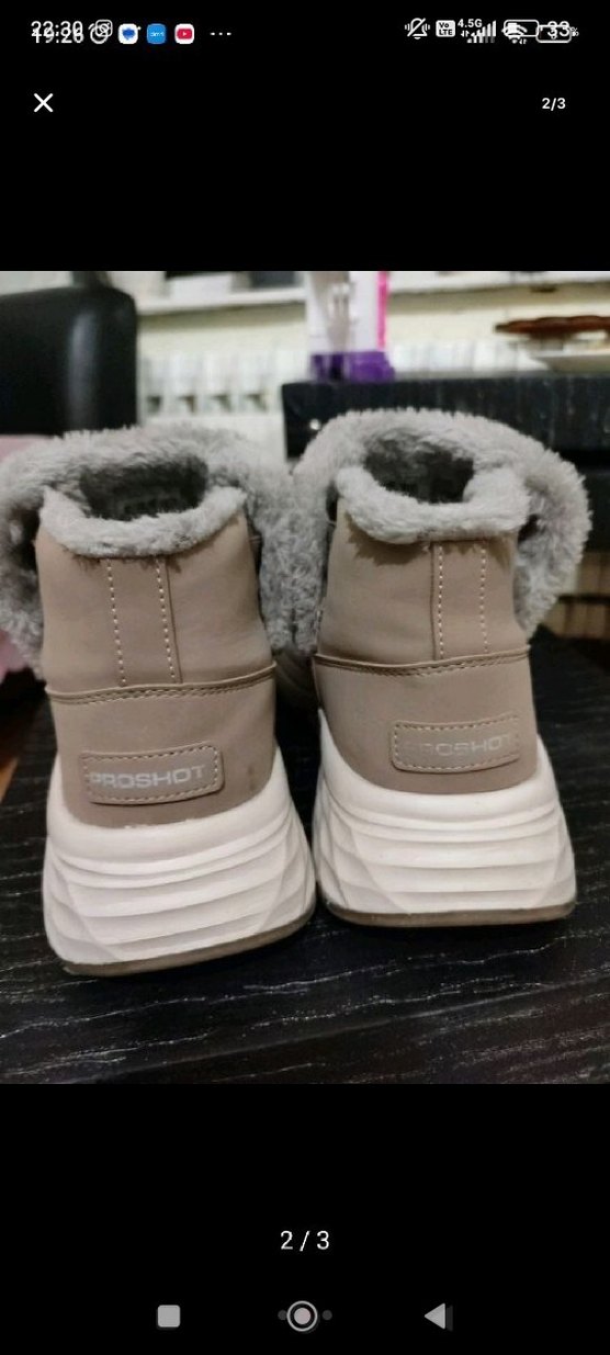 Bej Kürklü Kadın Dolgu Topuk Bot - Görsel 2