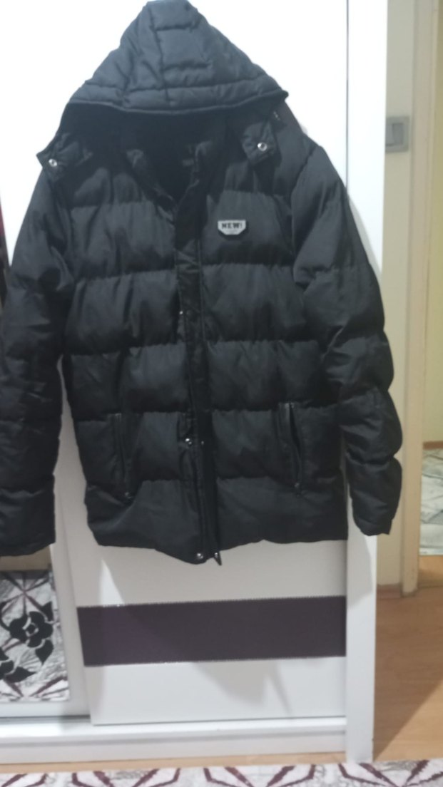 Siyah Kemerli Kadın Kışlık Mont - Görsel 2