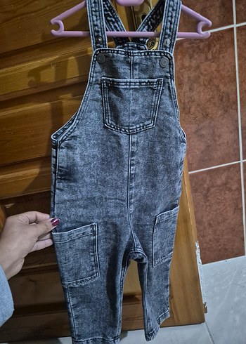 erkek Çocuk Gri Denim Tulum - Görsel 3