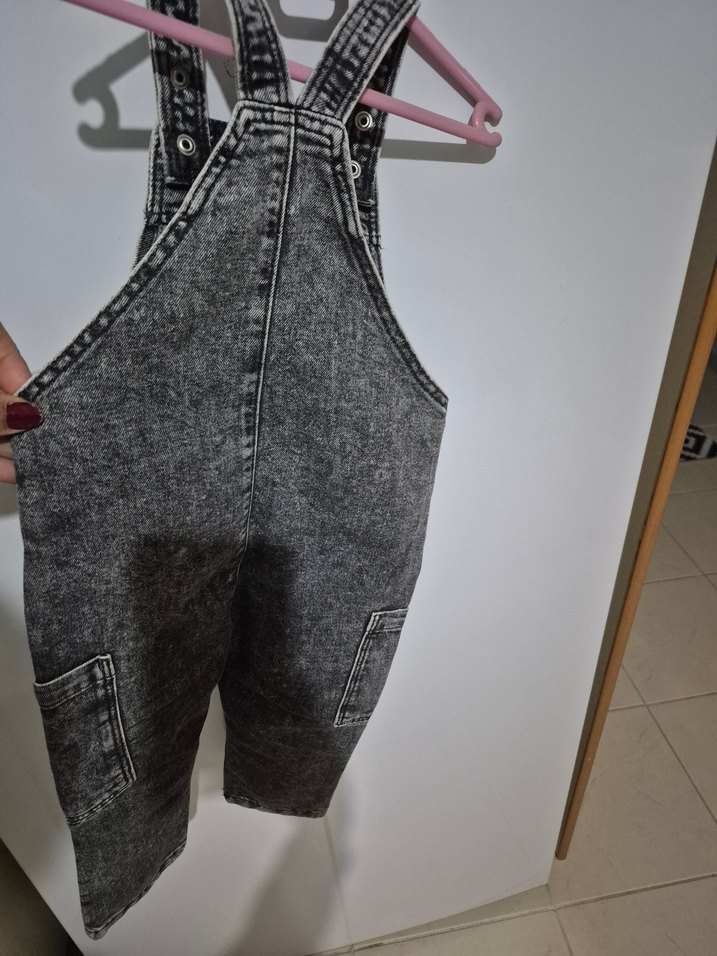erkek Çocuk Gri Denim Tulum - Görsel 2