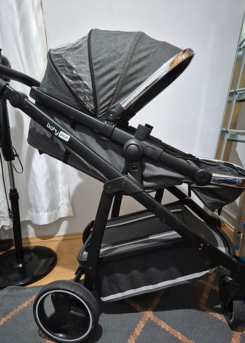 Gri Bebek Arabası ve Taşıma Koltuğu - Görsel 2