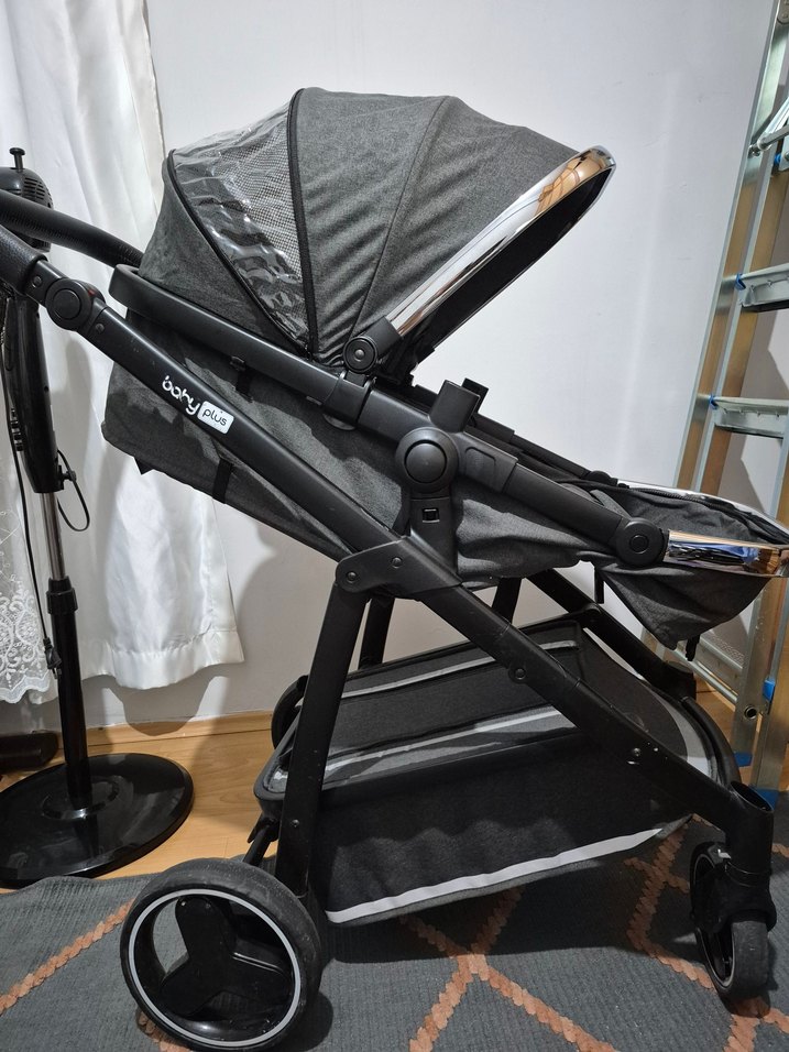 Gri Bebek Arabası ve Taşıma Koltuğu - Görsel 2