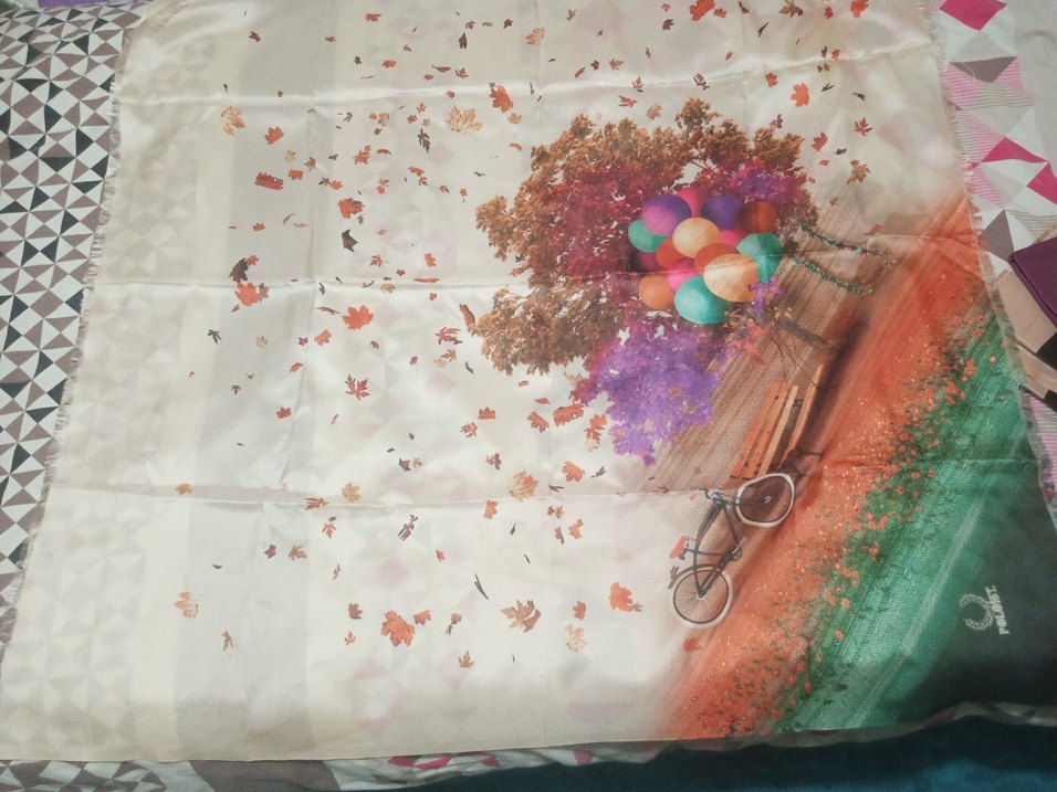 Renkli Baskılı Kadın Fular - Görsel 3