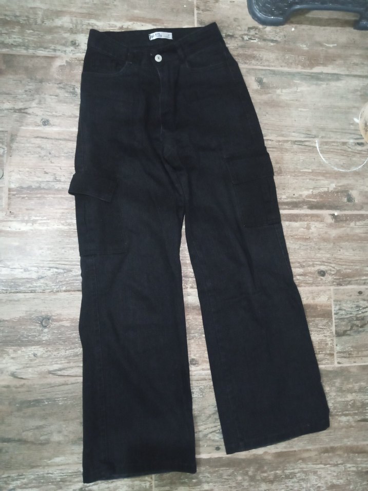 Siyah Düğmeli Kadın Midi Denim Jean - Görsel 2