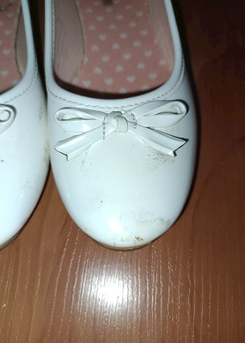 Beyaz Fiyonklu Kız Çocuk Babet Ayakkabı - Görsel 2