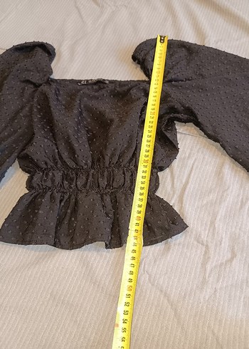 36 Beden siyah Renk Siyah Uzun Kollu Fırfırlı Kadın Bluz