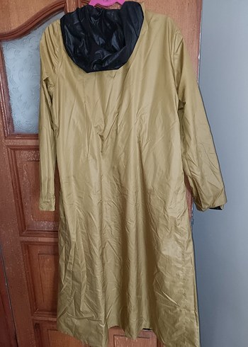 Camel Renkli Uzun Kadın Yağmurluk - Görsel 8