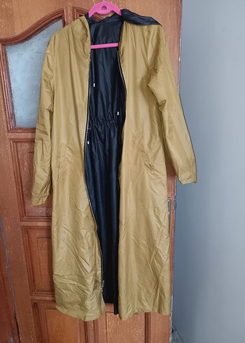 Camel Renkli Uzun Kadın Yağmurluk - Görsel 3