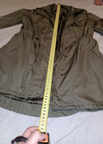 Kadın Haki Midi Parka Ceket - Görsel 8