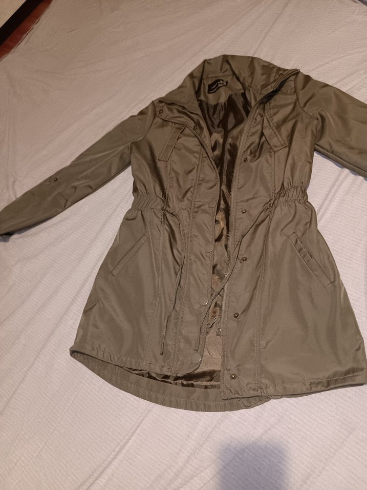 Kadın Haki Midi Parka Ceket - Görsel 3