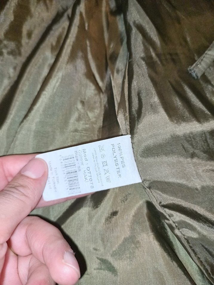 Kadın Haki Midi Parka Ceket - Görsel 5