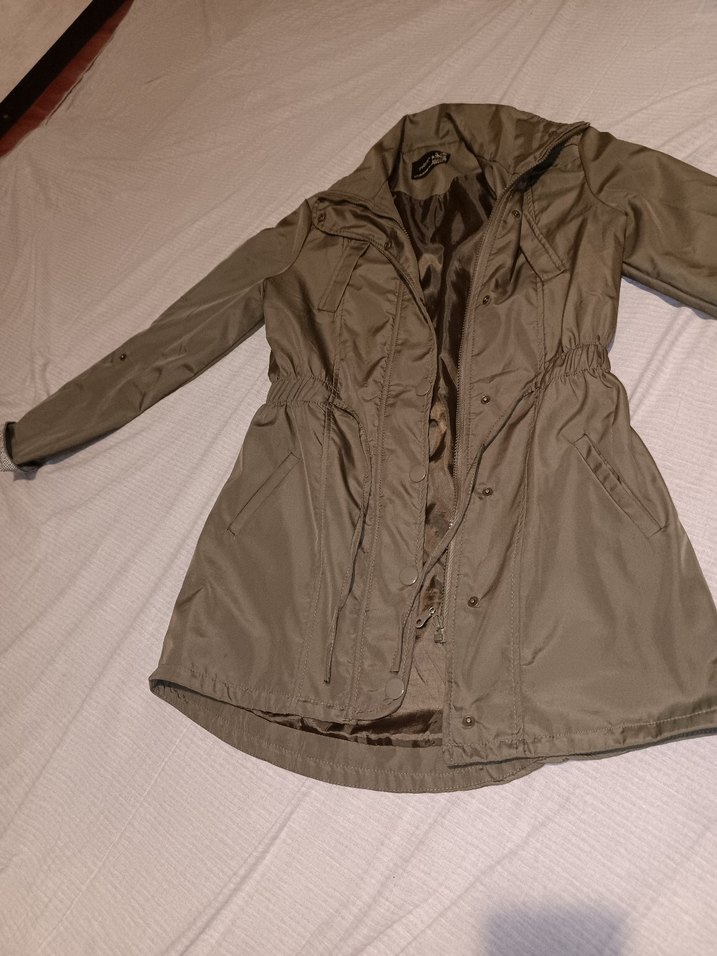 Kadın Haki Midi Parka Ceket - Görsel 2