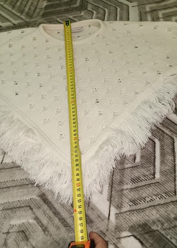 Beyaz Nakışlı Bohem Kız Panço - Görsel 3