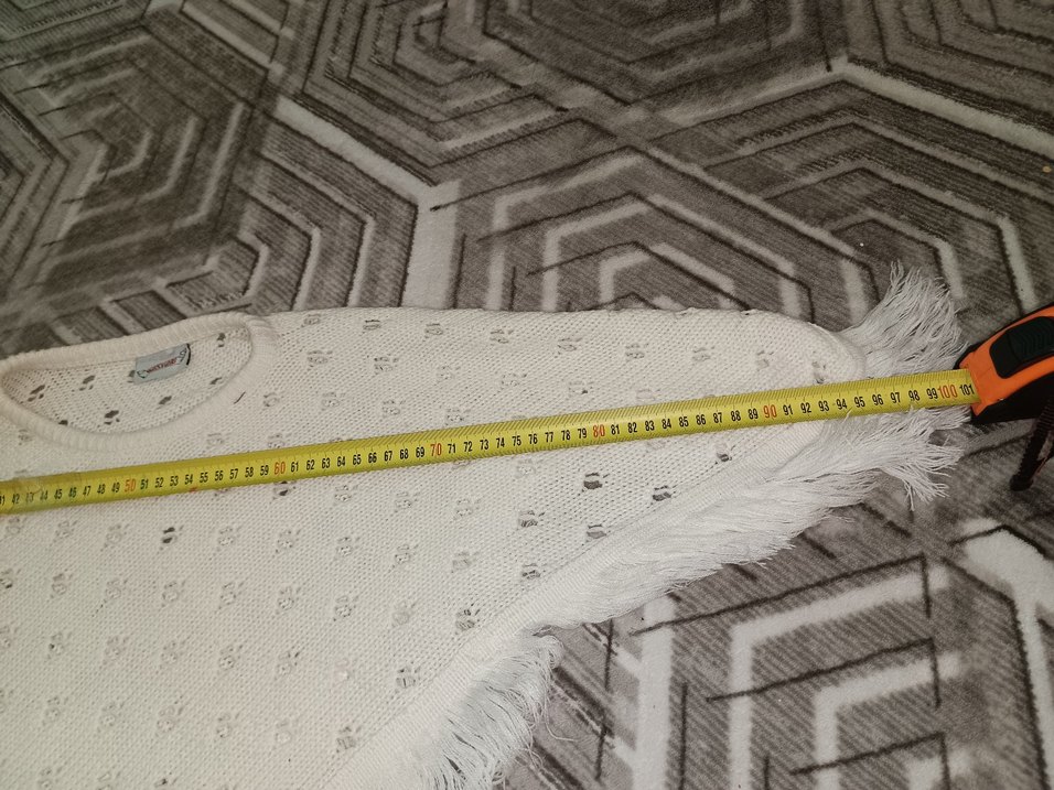 Beyaz Nakışlı Bohem Kız Panço - Görsel 4